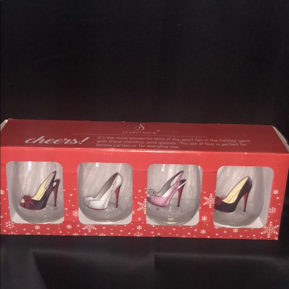 Starstruck red bottom stemless wine glasses *NEW*